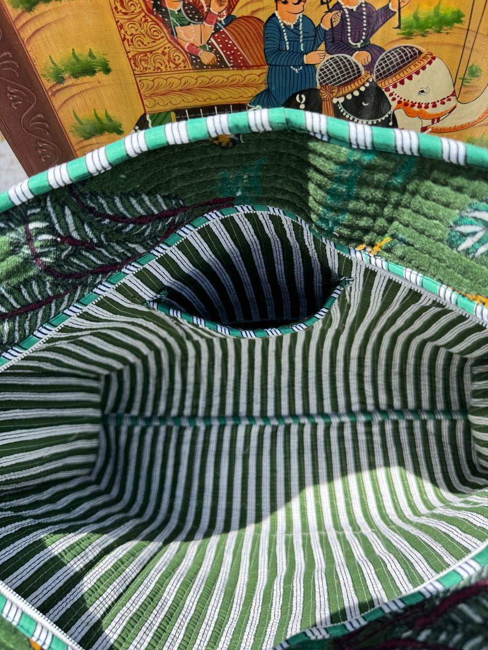 Safari Print Quilted Velvet Women's Bag