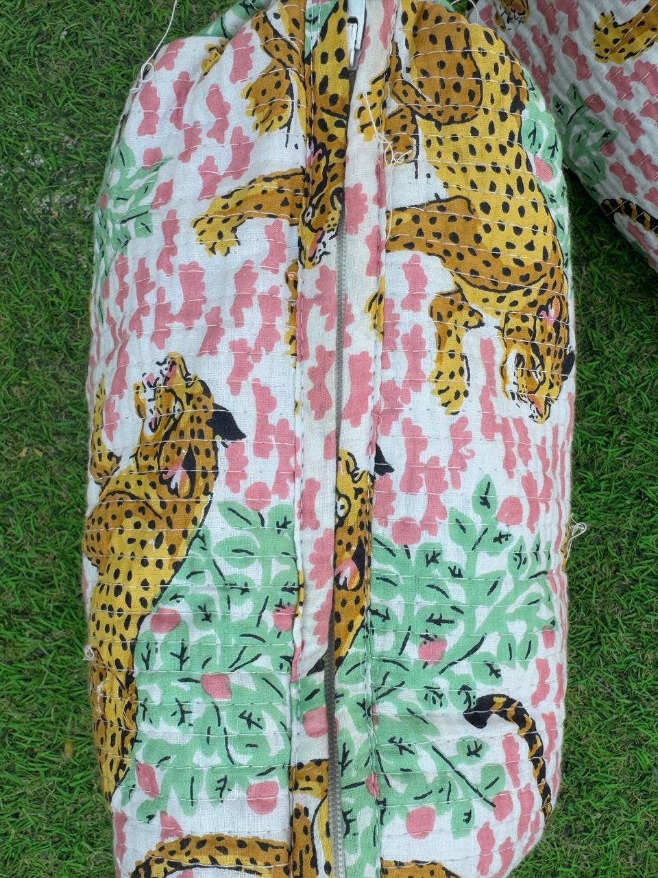 Tiger Printed Bag Cotton Bag Makeup Bag Quilted Cosmetic Bag