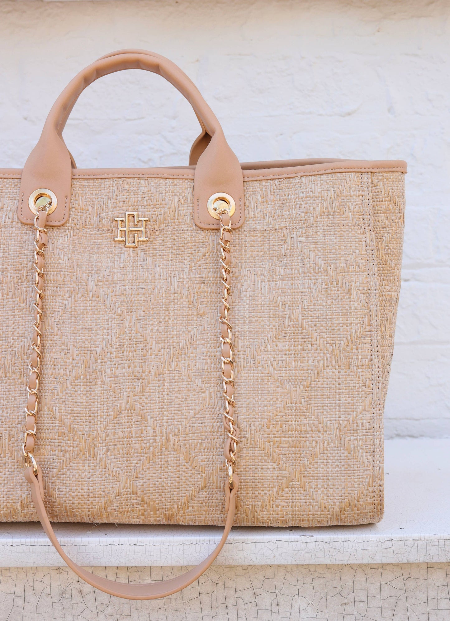 Melissa Tote Bag Natural Lattice Tan Carolina Hill