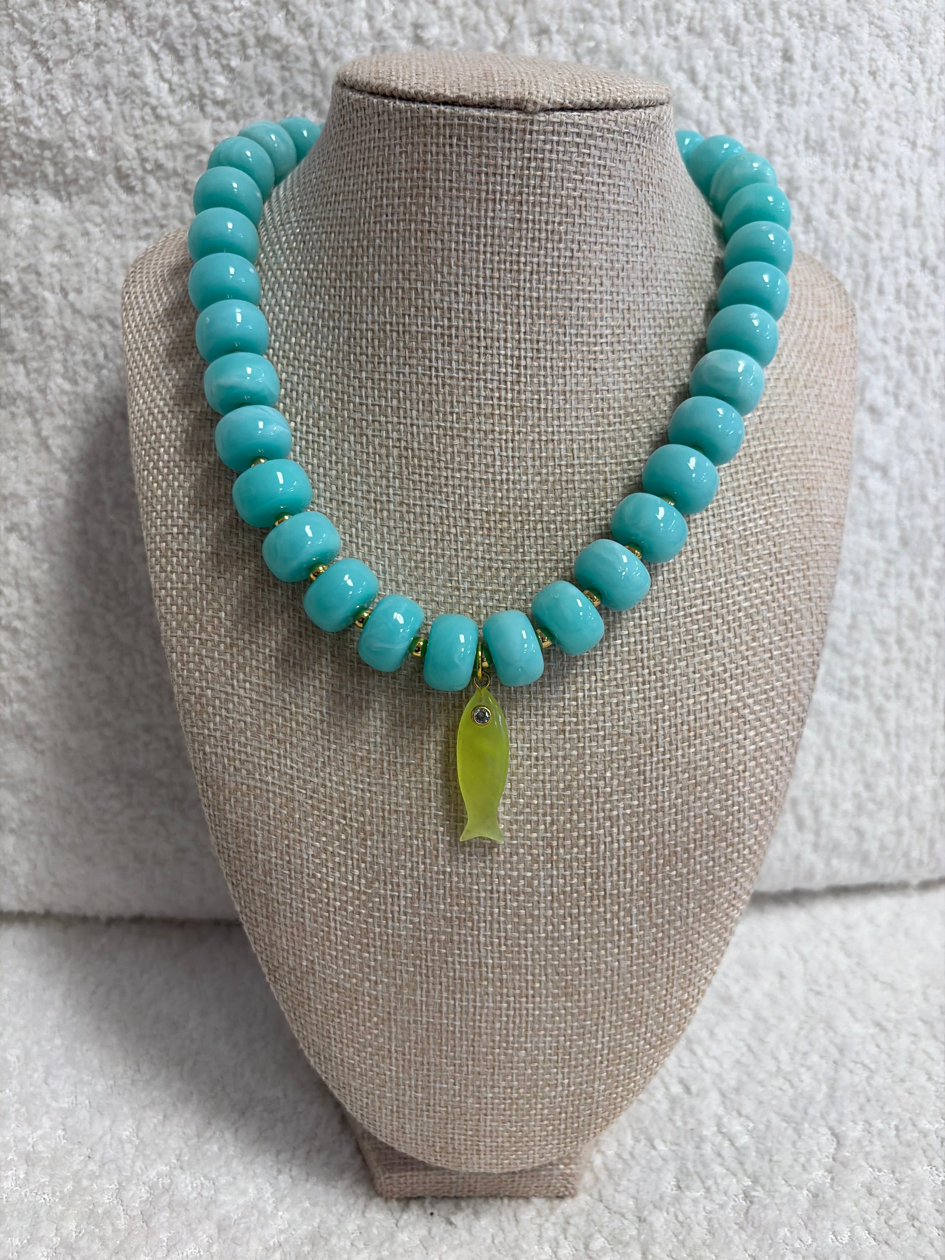 HART Aquamarine Fishy Necklace
