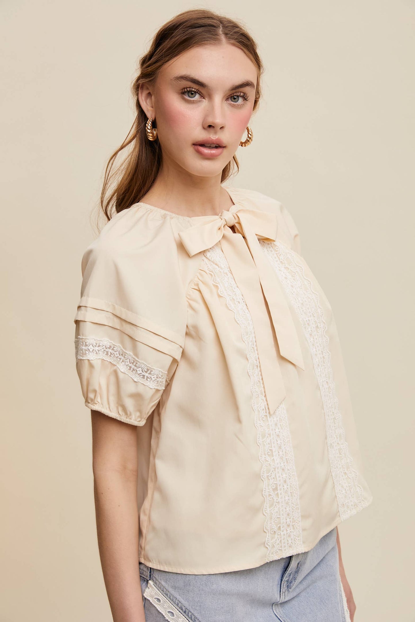 Bow Tie Lace Blouse