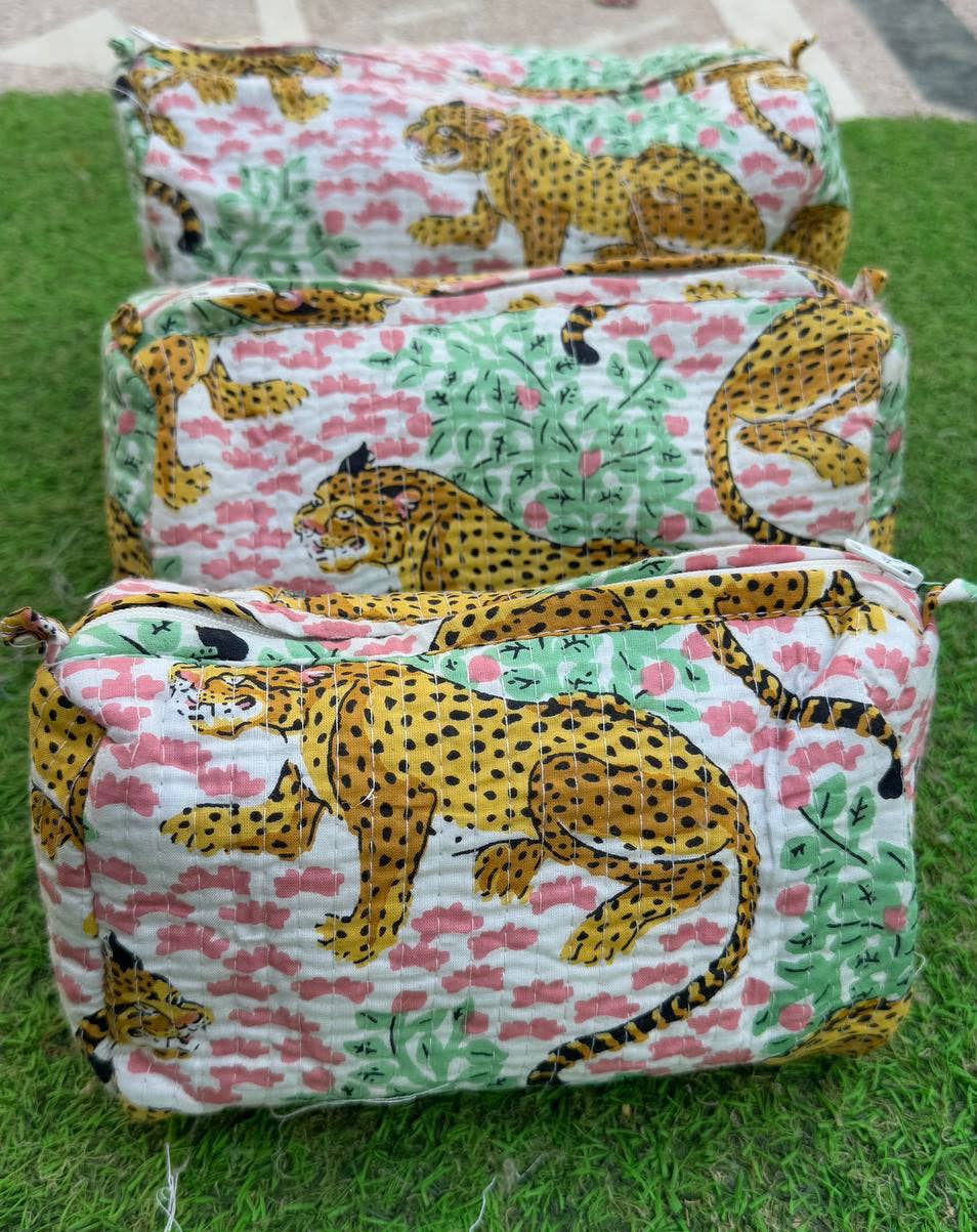 Tiger Printed Bag Cotton Bag Makeup Bag Quilted Cosmetic Bag