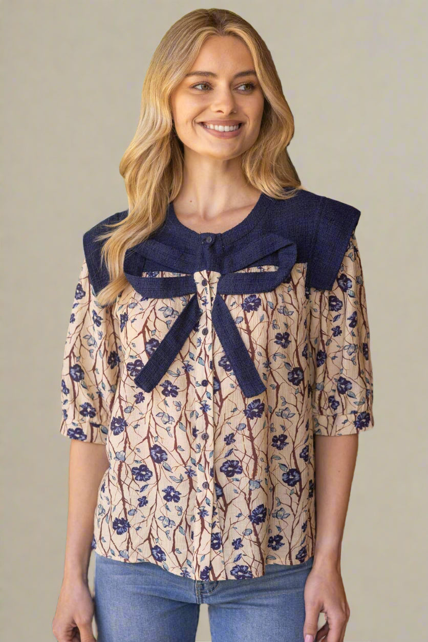 Navy Schoolgirl Top