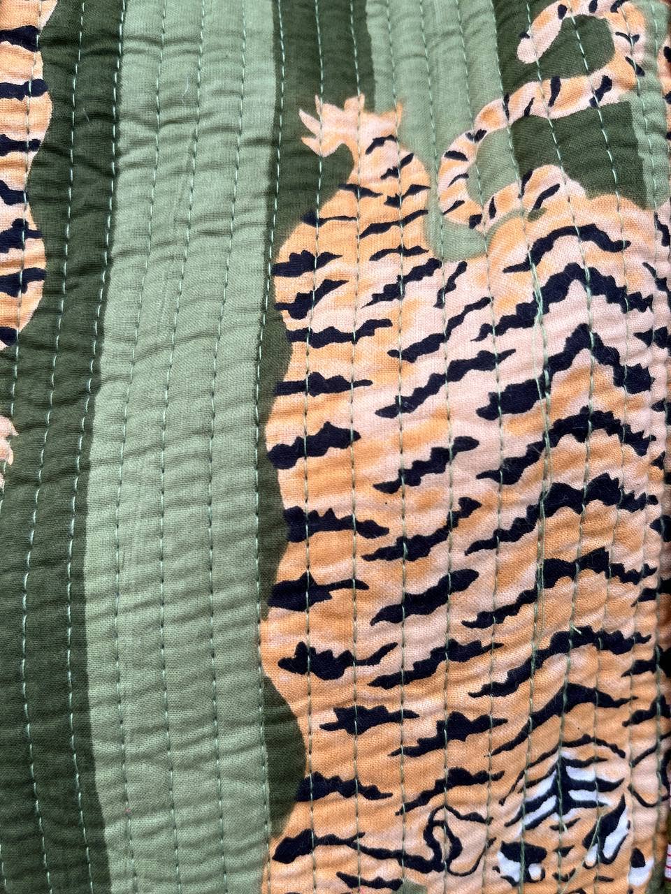 Tiger Block Printed Bag Handmade Cotton Shopping Bag