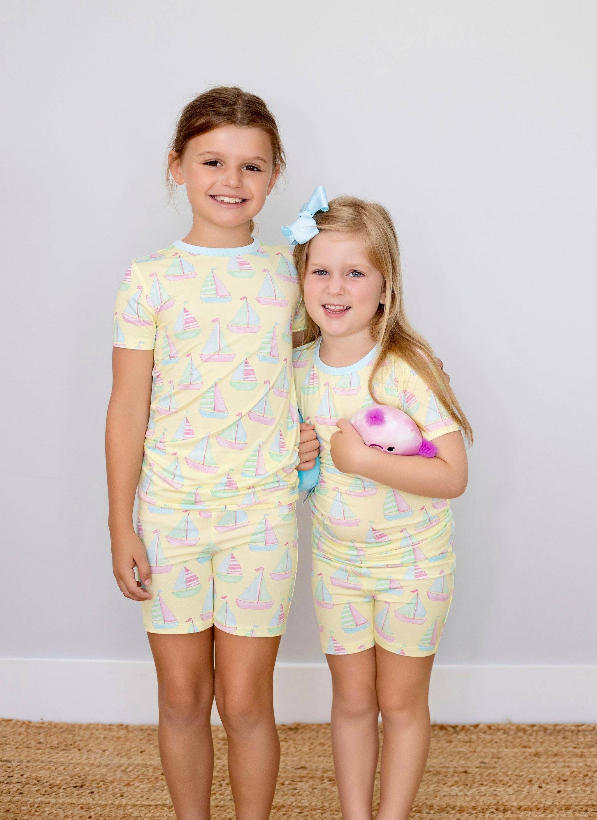 Sailboat Two Piece Pajama Short Set