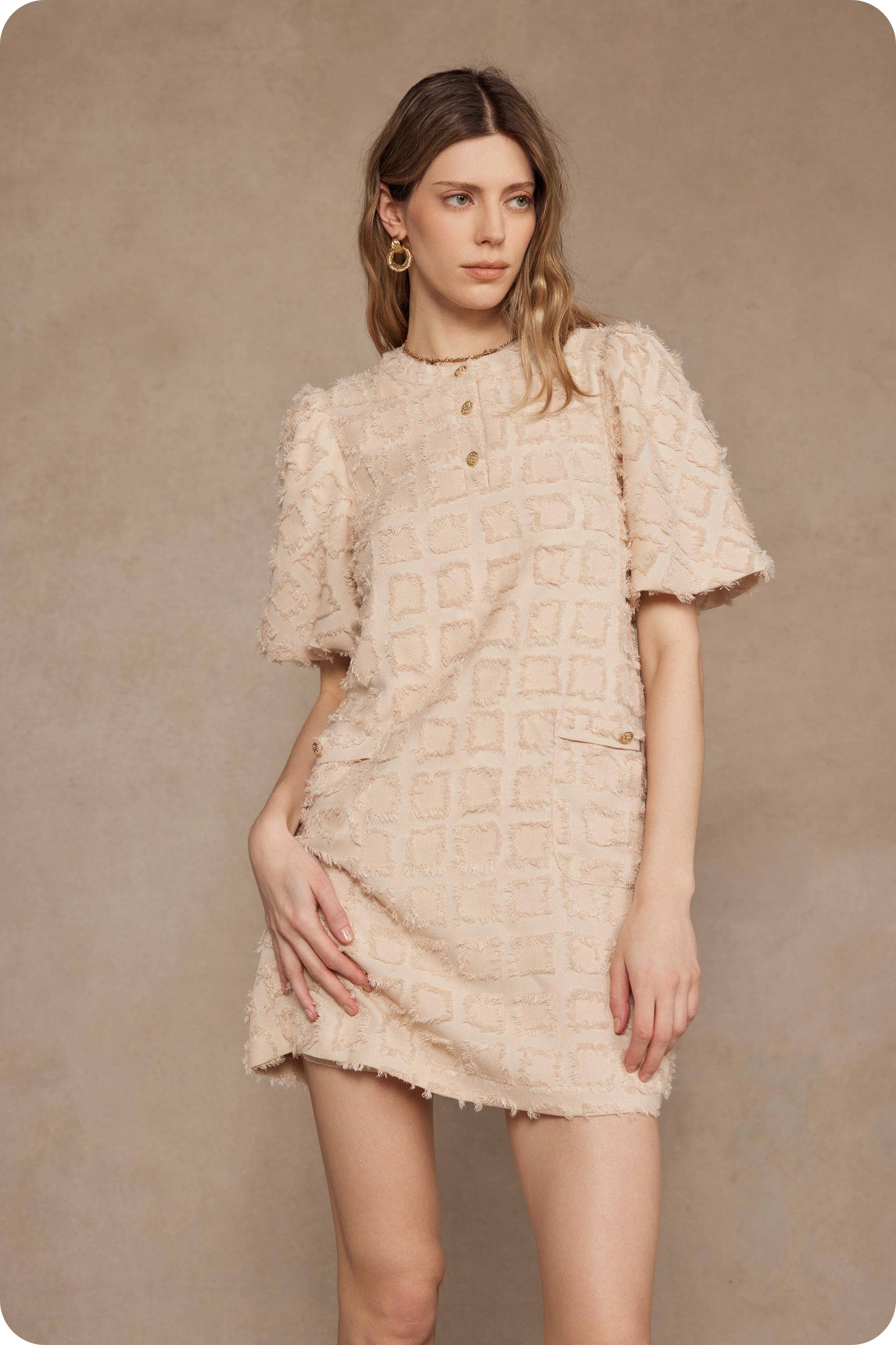 Shea in Beige Dress