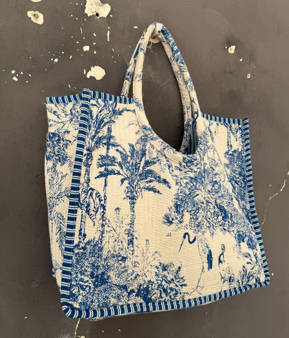 Handmade Cotton Printed Bag Shopping Bag Quilted Cotton Bags