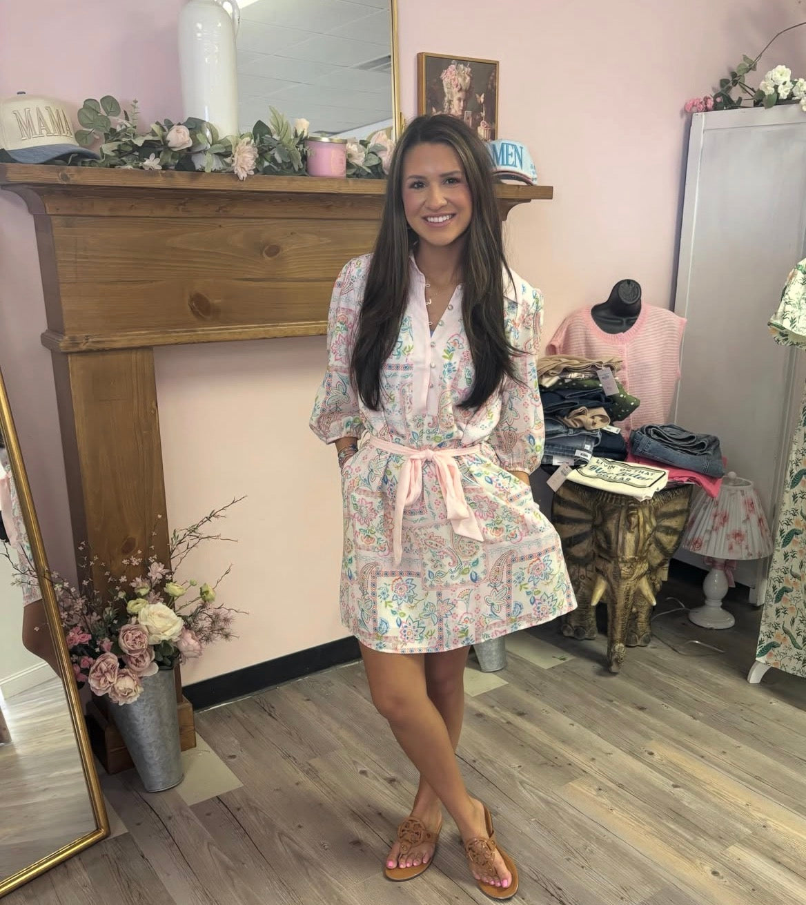 Pink Paisley Dress