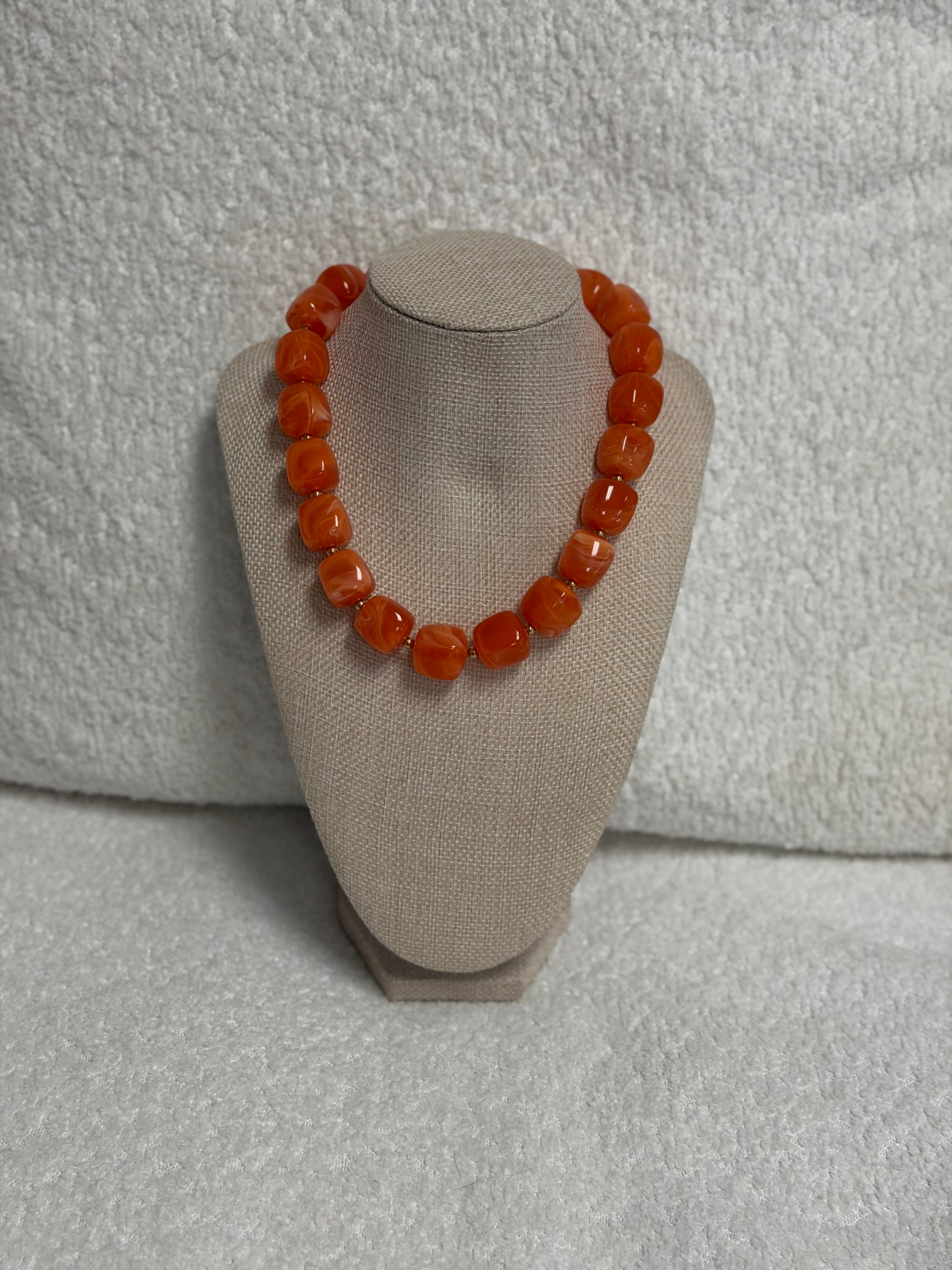 HART Orange Block Necklace