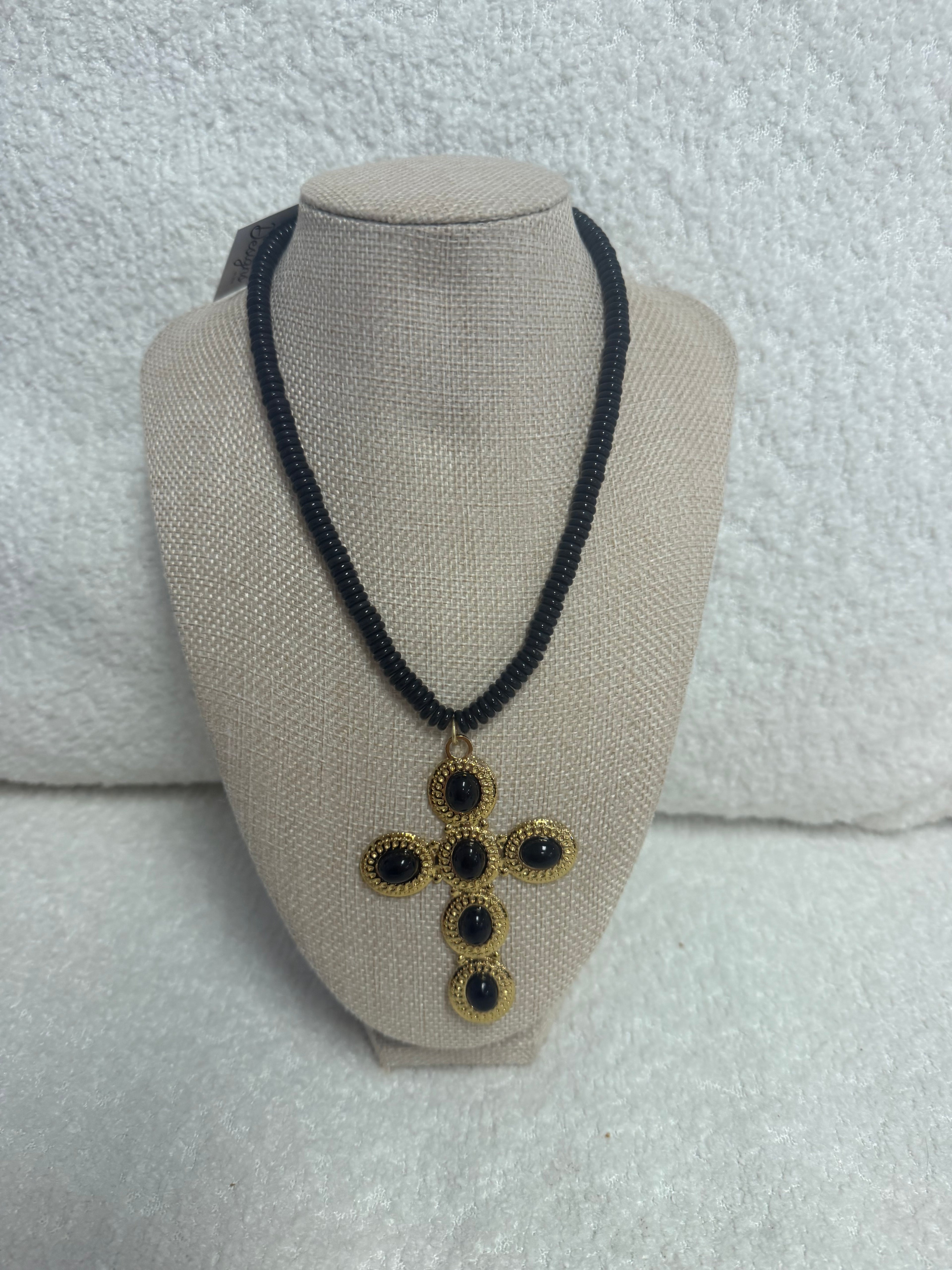 HART Black Cross Necklace