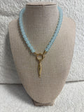 Fish Necklace Light Blue/Gold