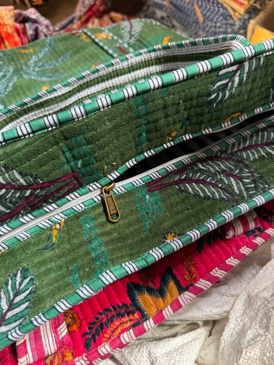 Safari Print Quilted Velvet Women's Bag