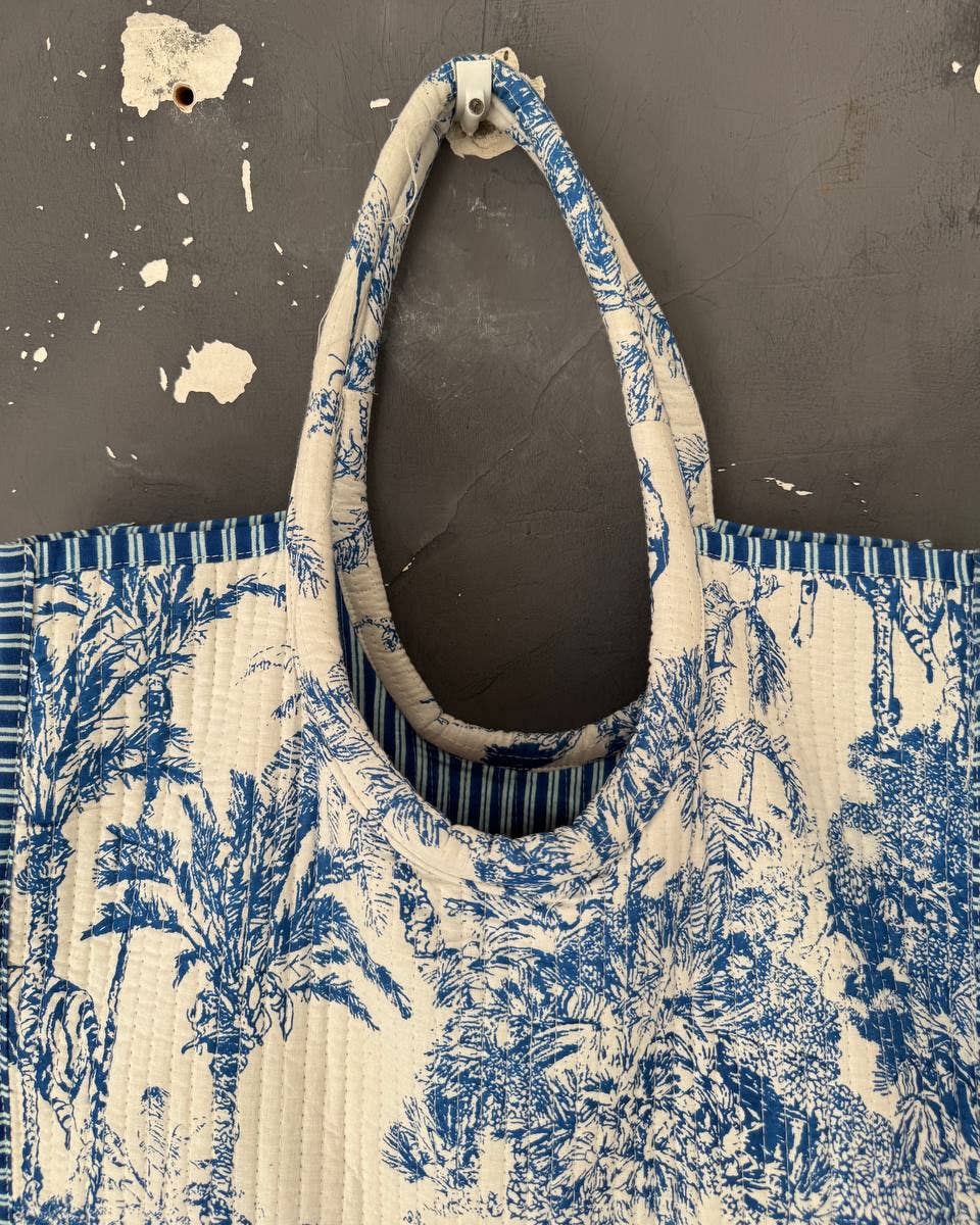 Handmade Cotton Printed Bag Shopping Bag Quilted Cotton Bags