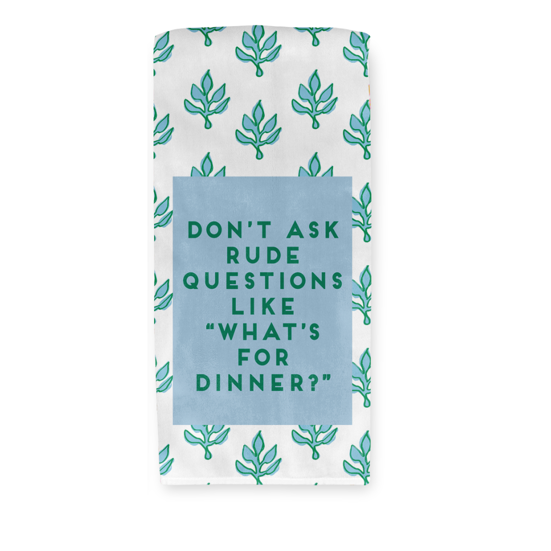 What's For Dinner | Quality Hand Towel | Custom Guest Towel