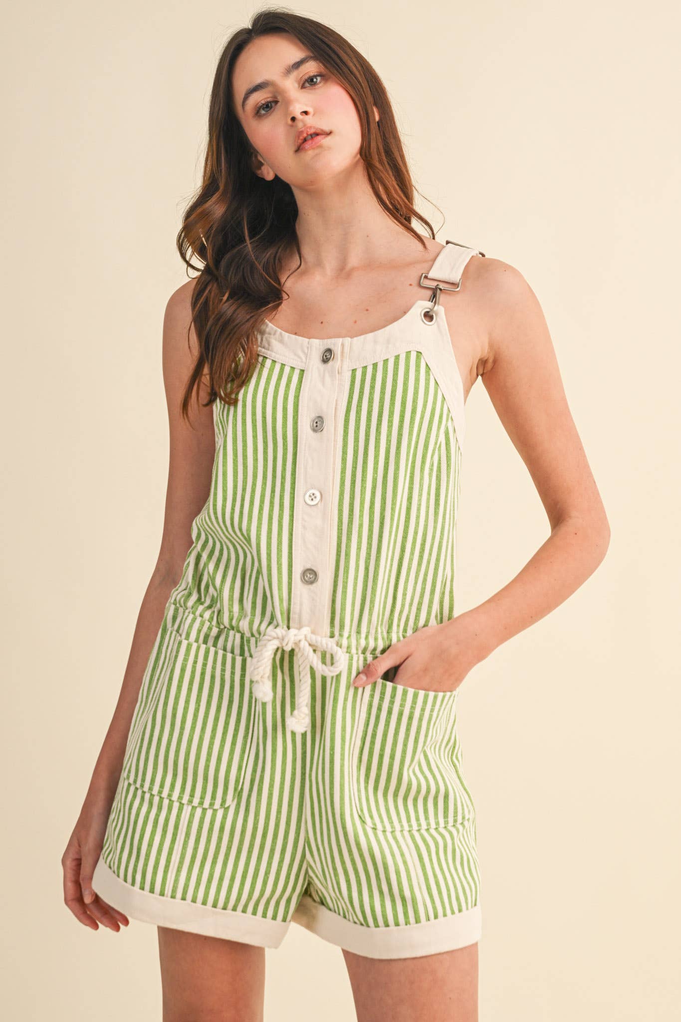 Stripe Me Down Overalls