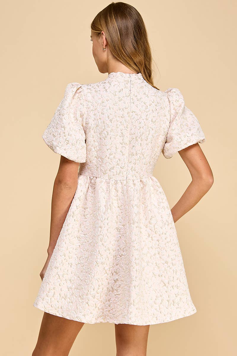 Jacquard Bow Detail Dress